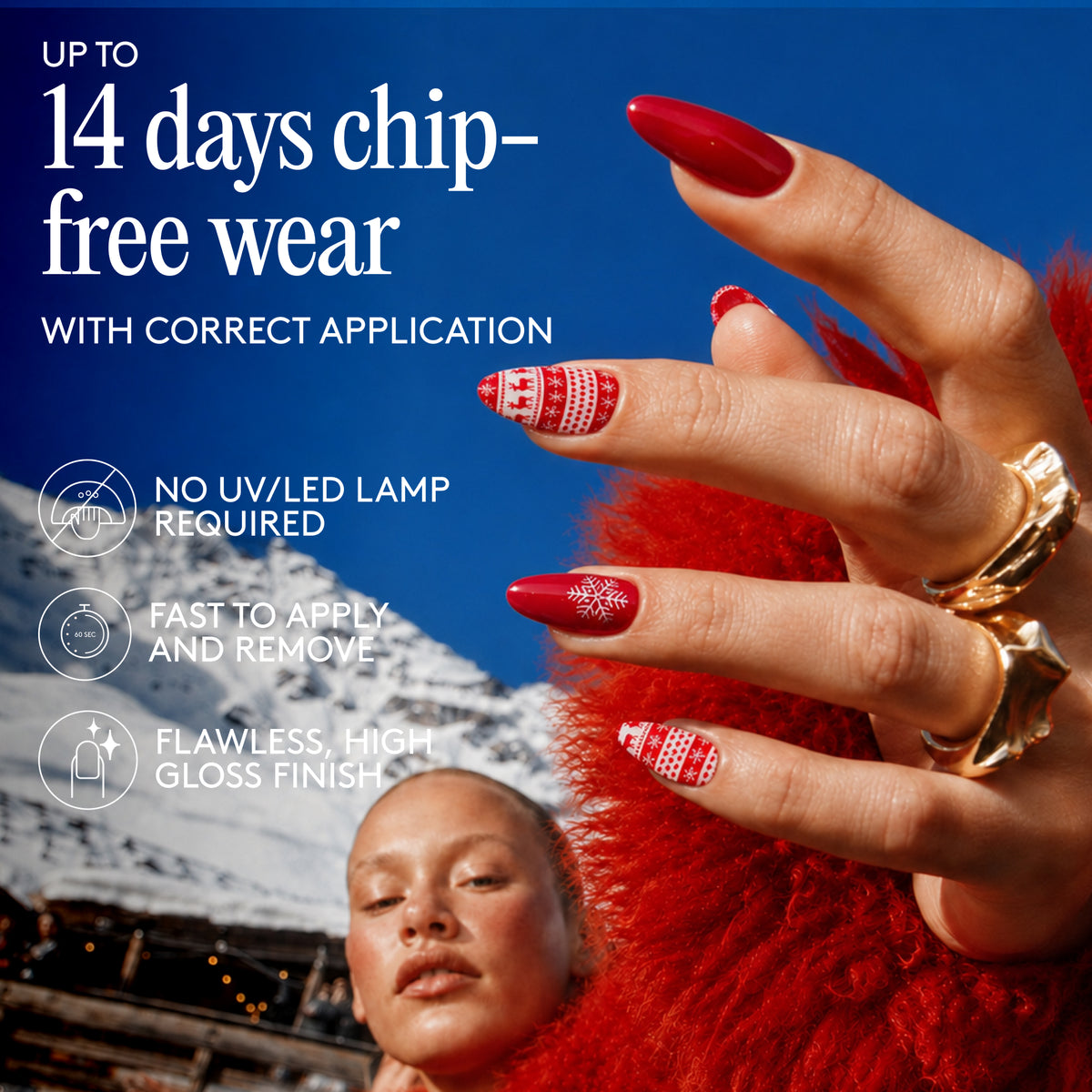 Gel Nail Wraps - Ski Lodge