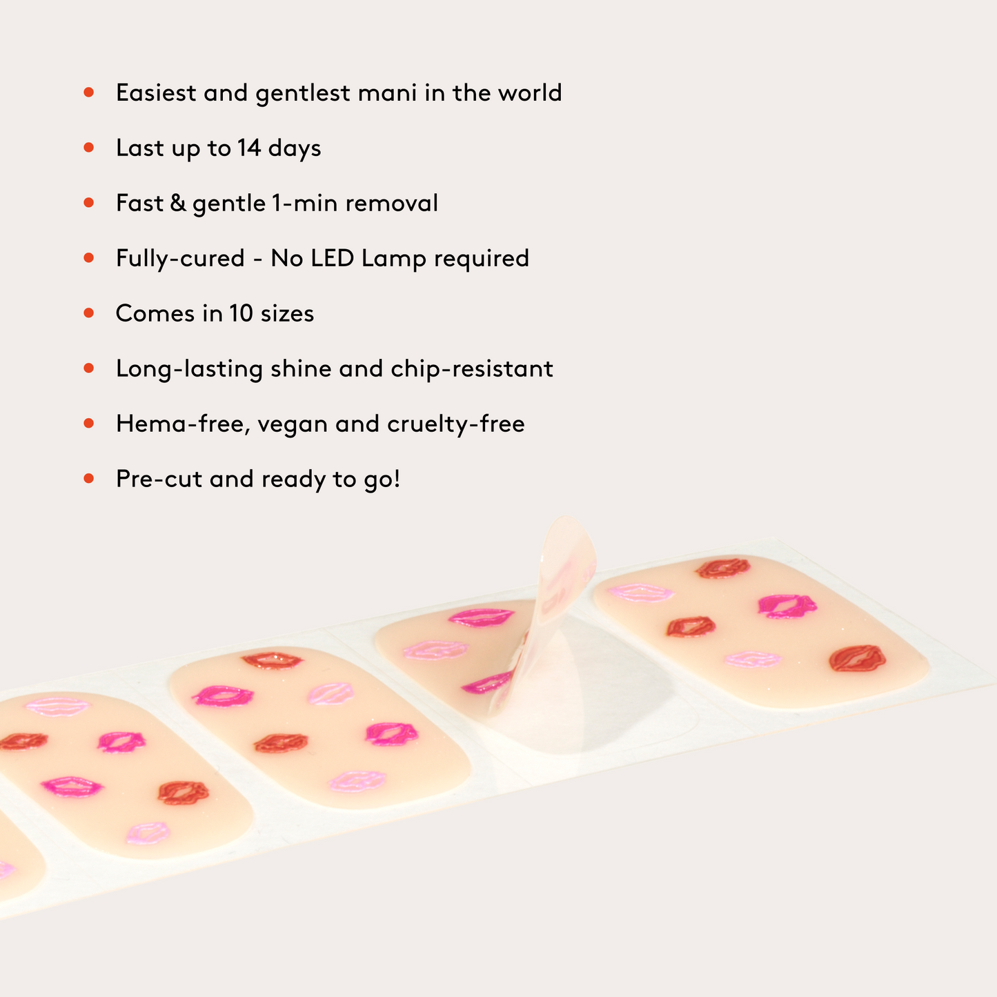 Mylee Gel Nail Wraps - Pucker Up