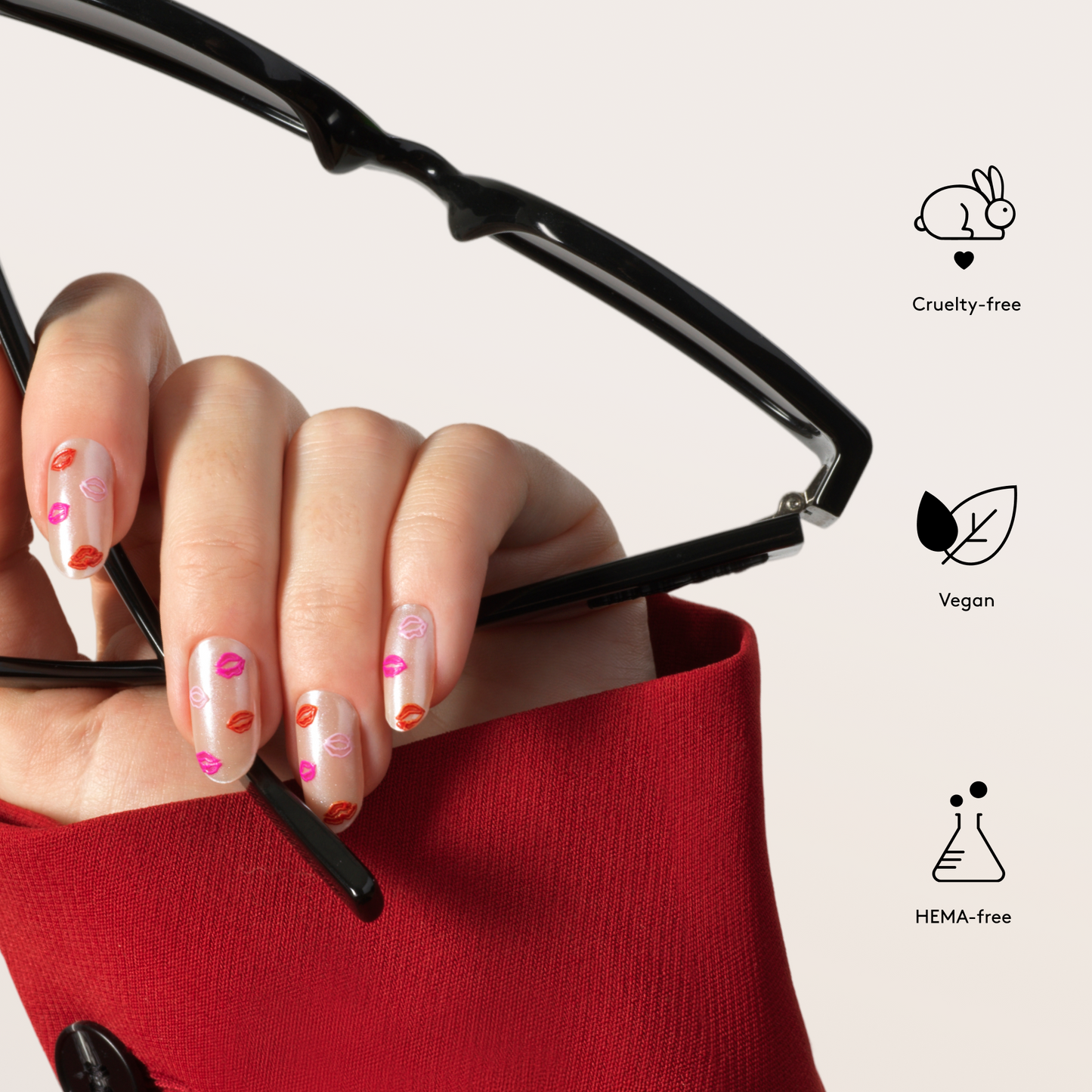Mylee Gel Nail Wraps - Pucker Up