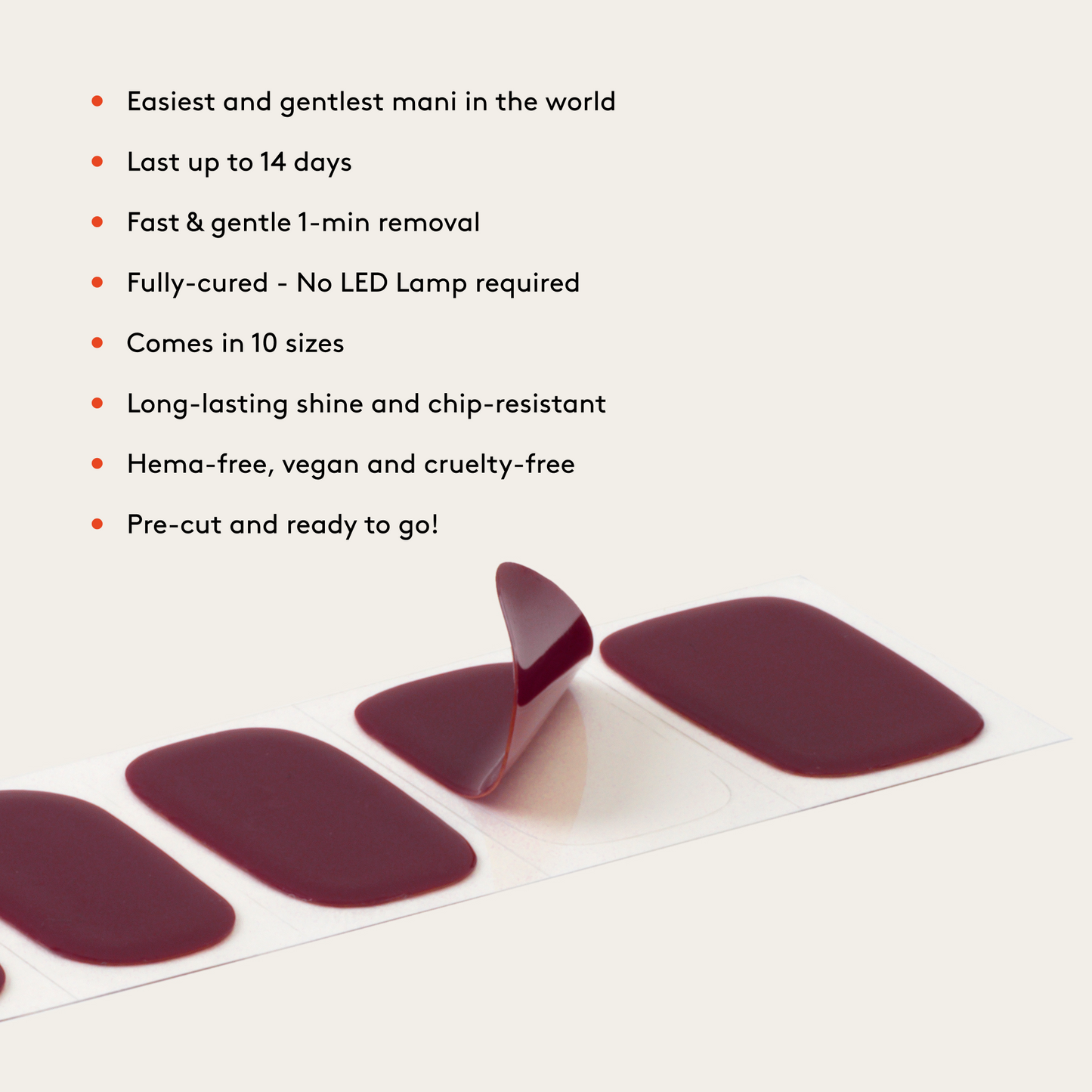 Mylee Gel Nail Wraps - Cherry Noir