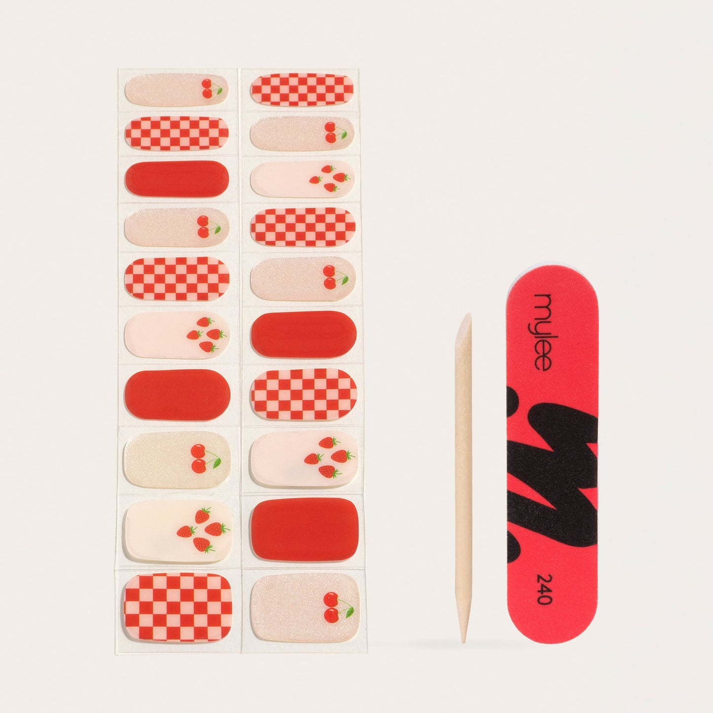 Mylee Berries & Cream Gel Nail Wraps