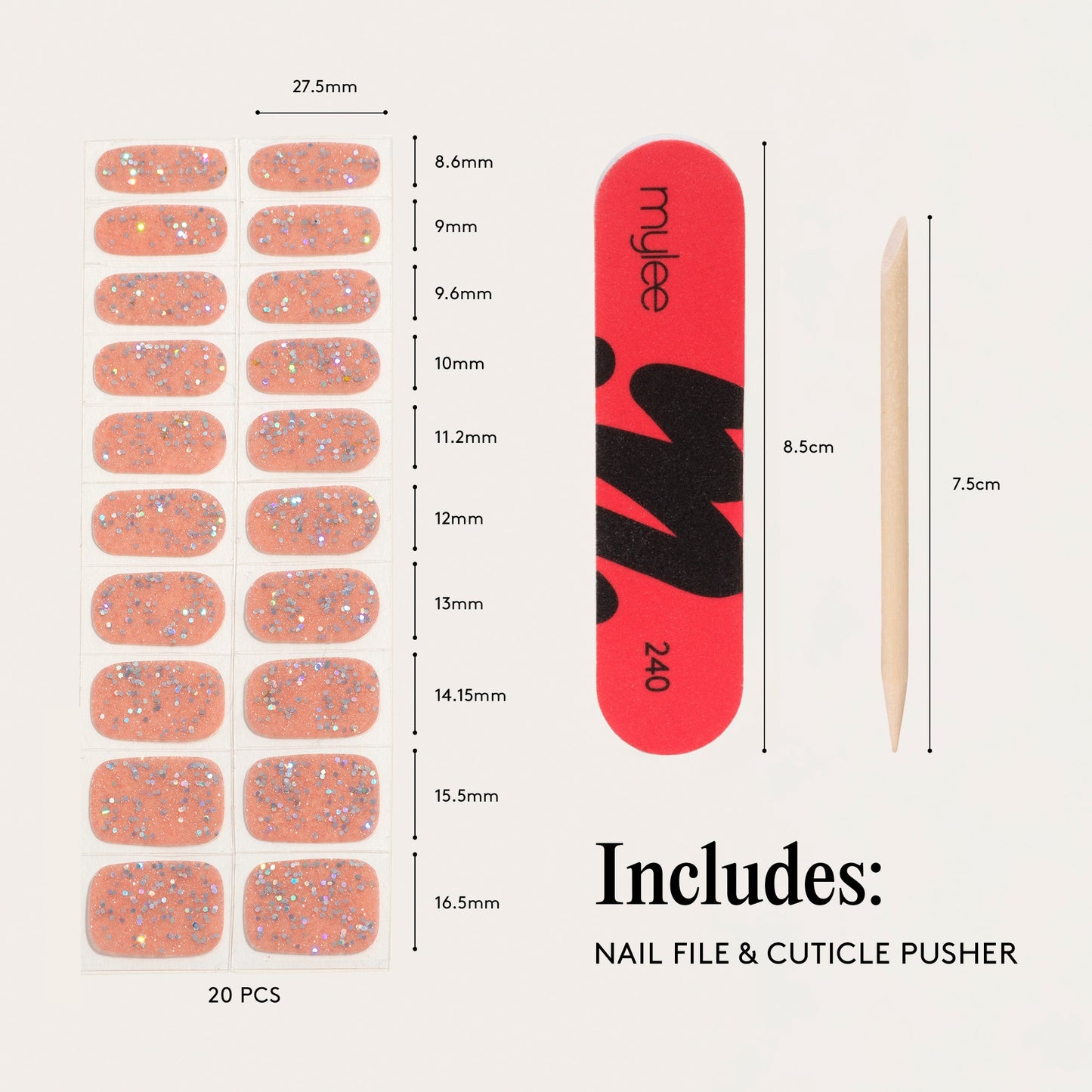 Mylee Gel Nail Wraps - Candy Floss