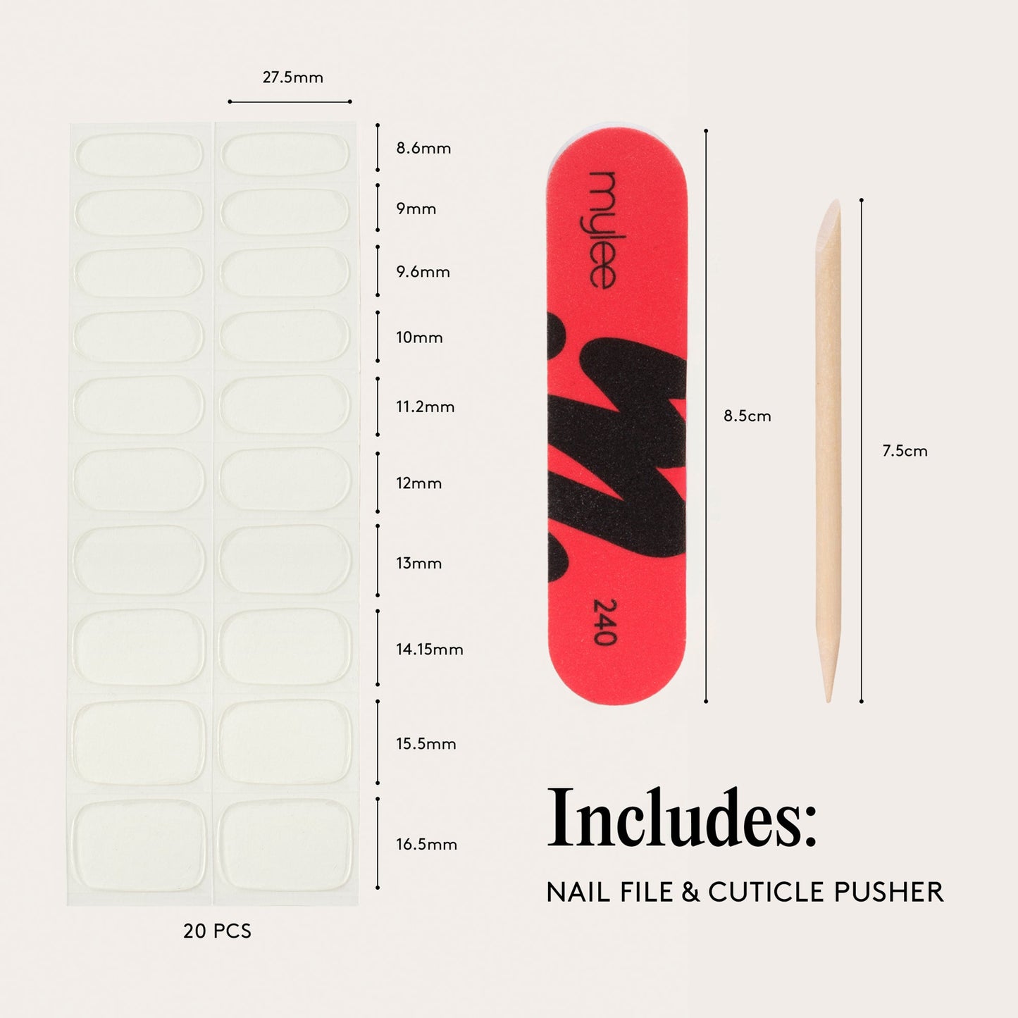 Mylee Gel Nail Wraps - Clear As Day