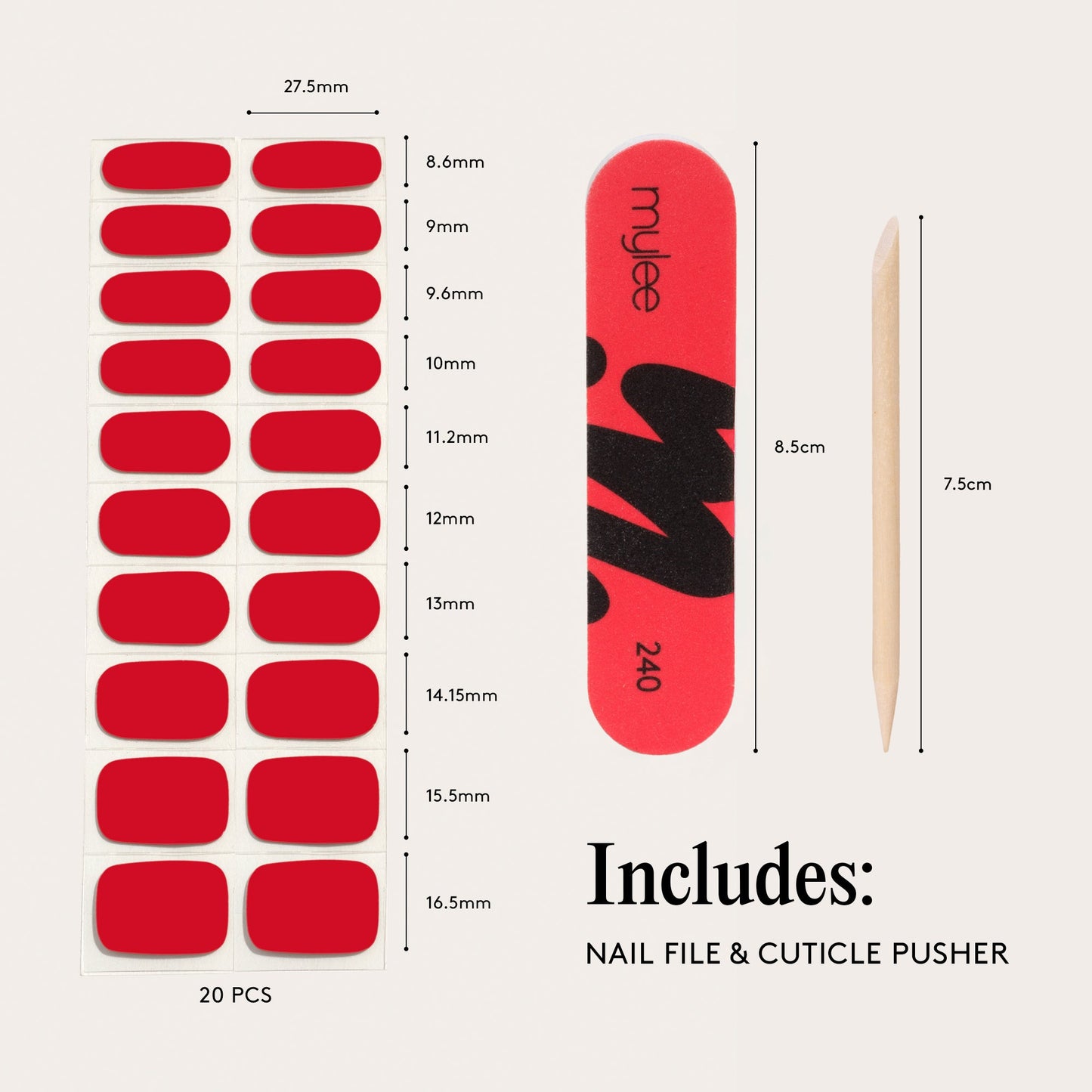Mylee Gel Nail Wraps - French Cancan
