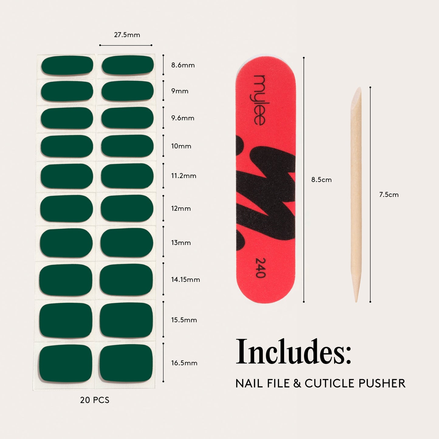 Mylee Gel Nail Wraps - Green Velvet