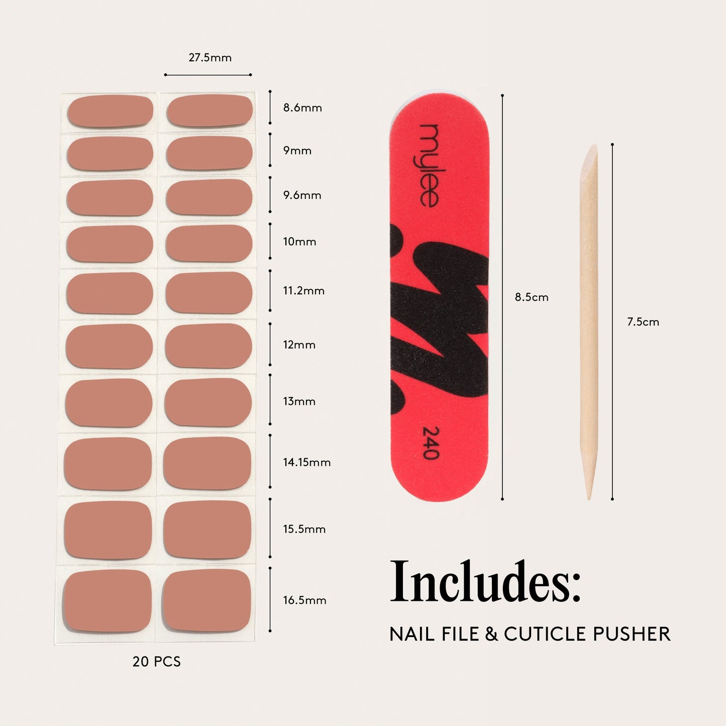 Mylee Gel Nail Wraps - Naturally Darling