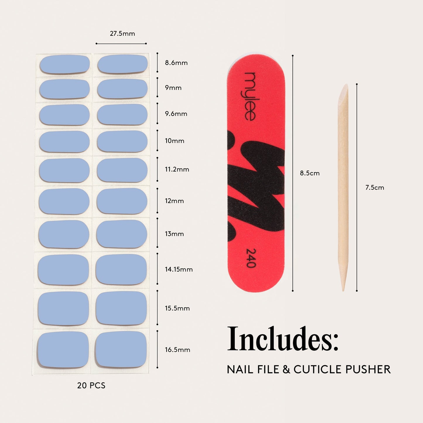 Mylee Gel Nail Wraps - Once In A Blue Moon