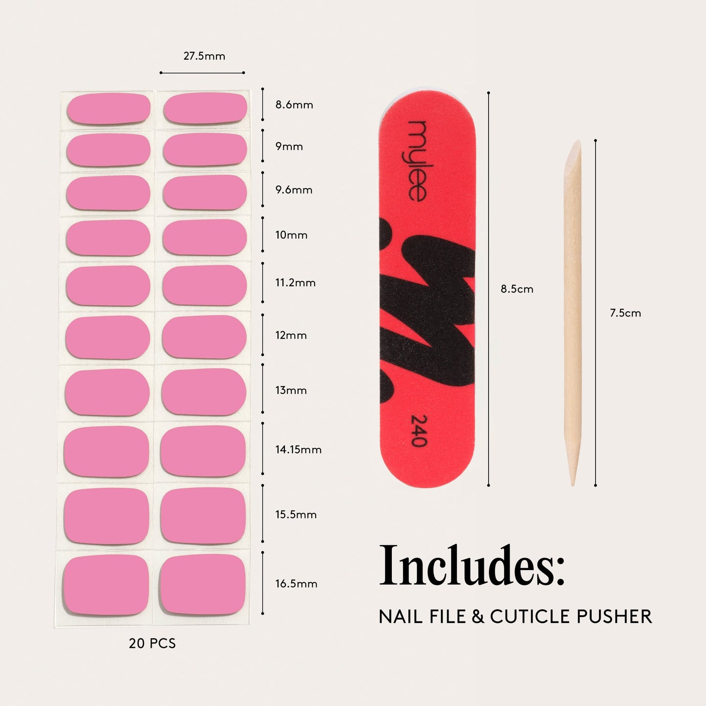 Mylee Gel Nail Wraps - Peony
