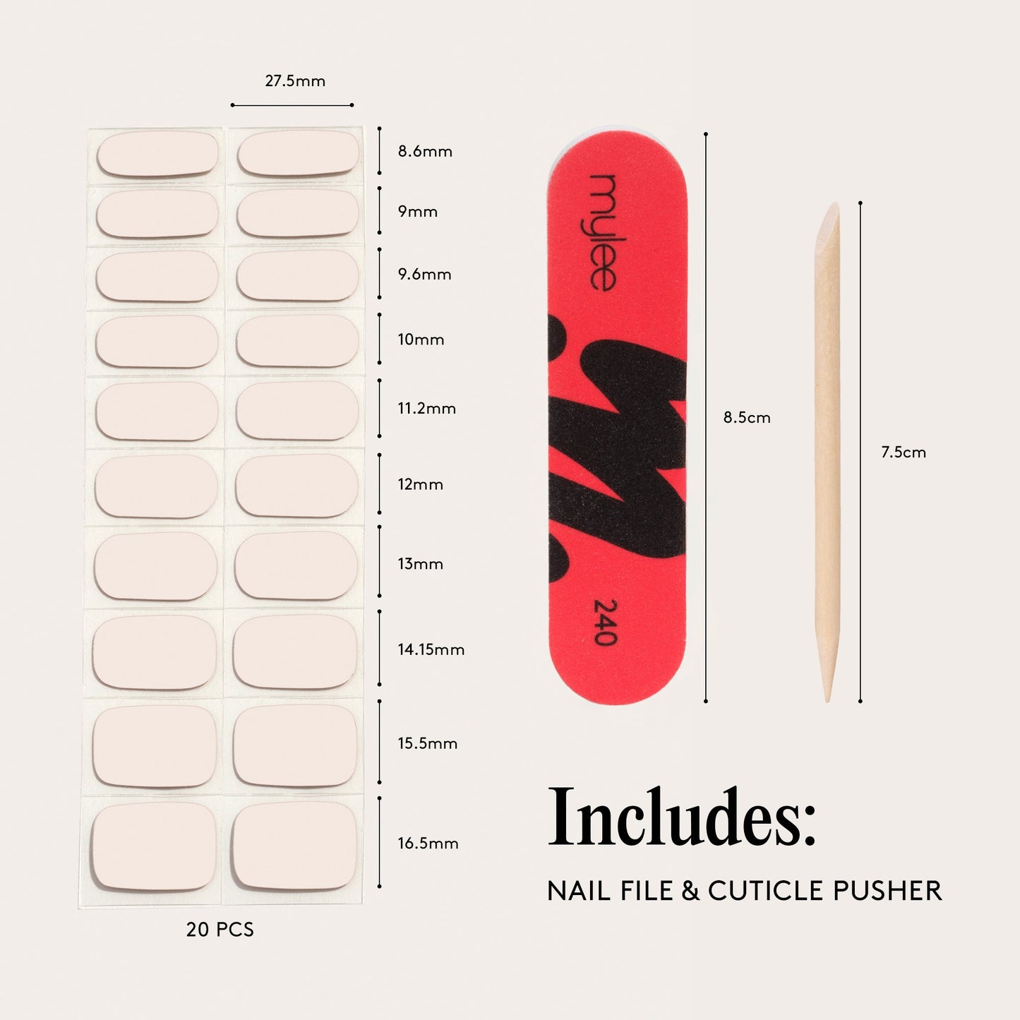 Mylee Gel Nail Wraps - Stone Cold