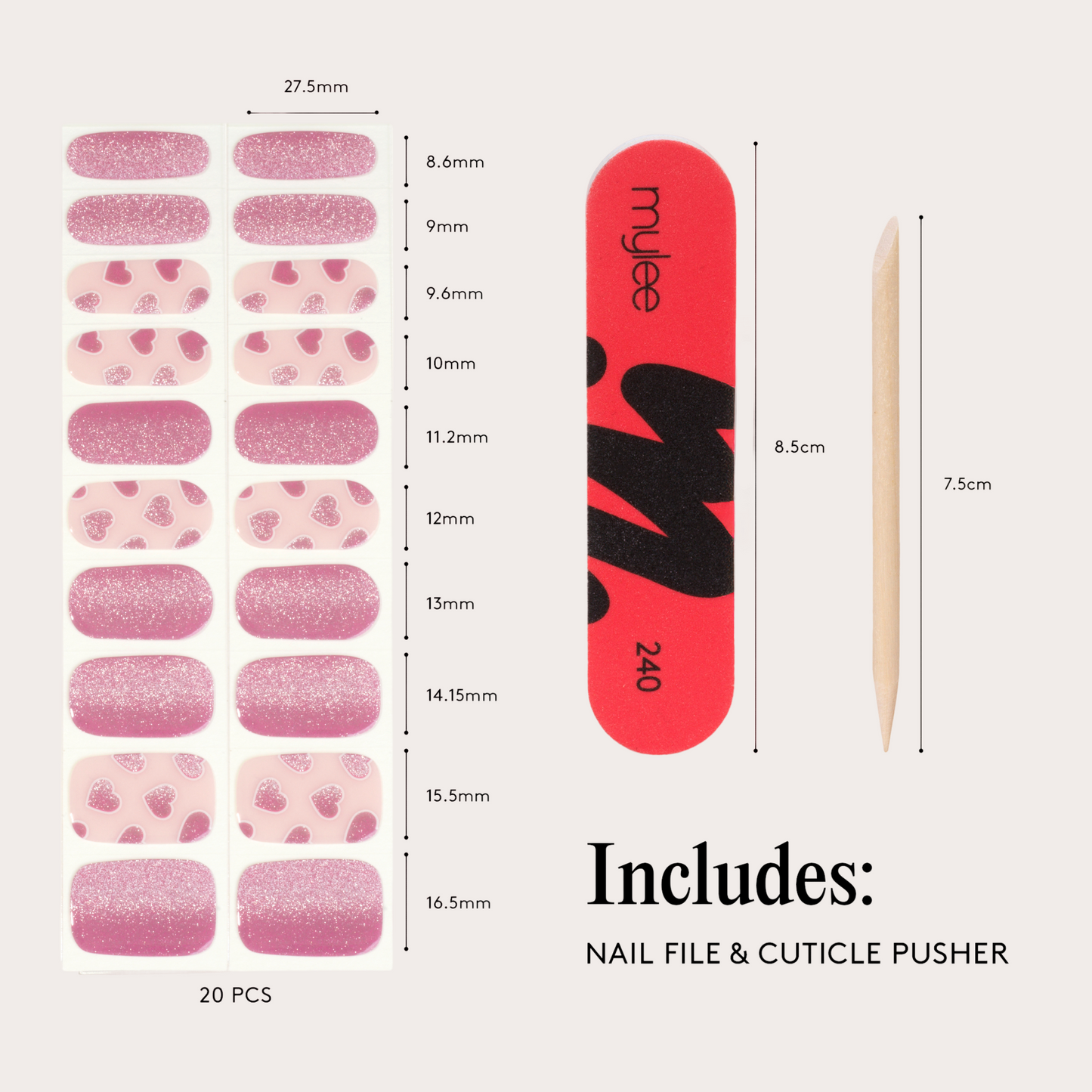 Mylee Gel Nail Wraps - In a Heartbeat