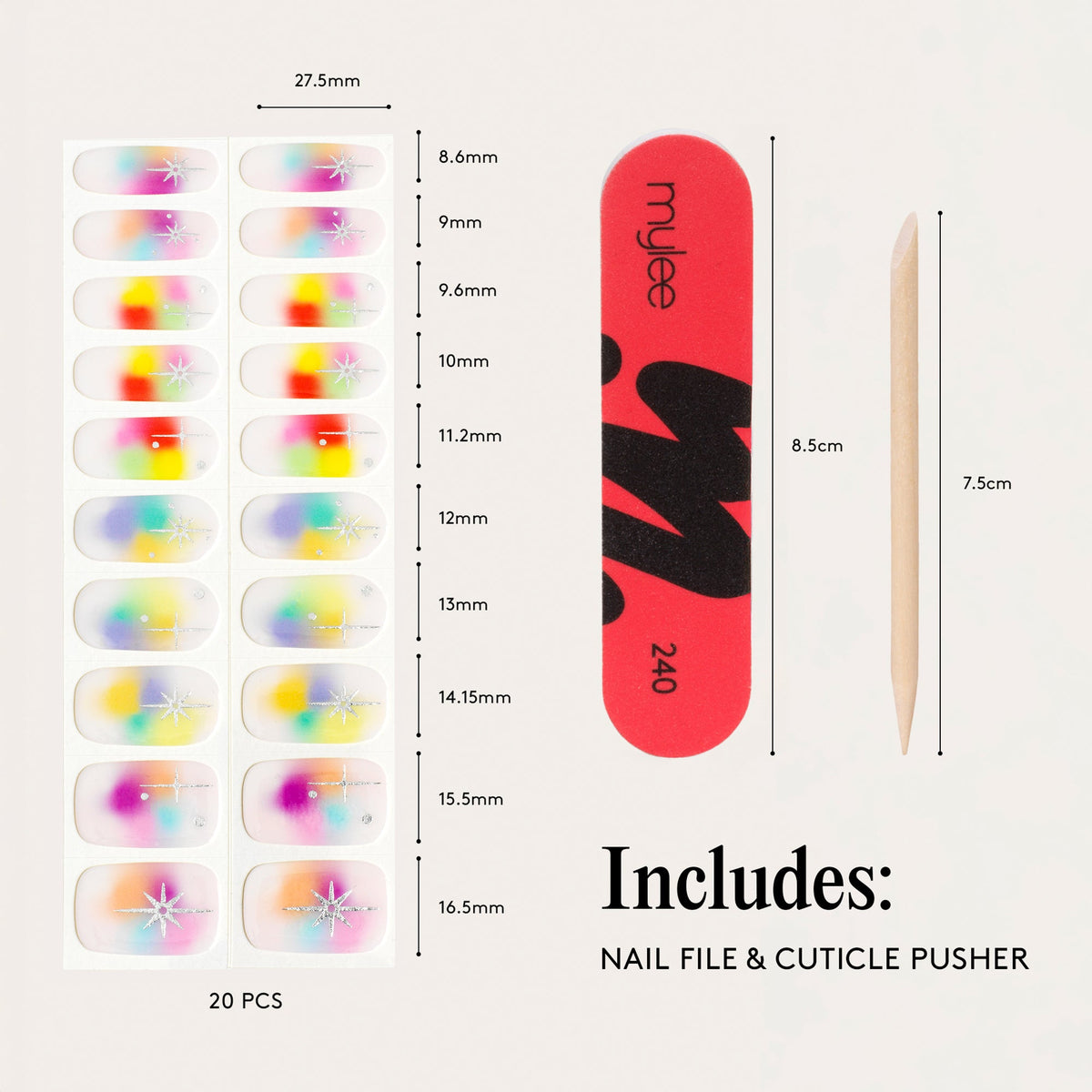 Mylee Gel Nail Wraps - Born This Way