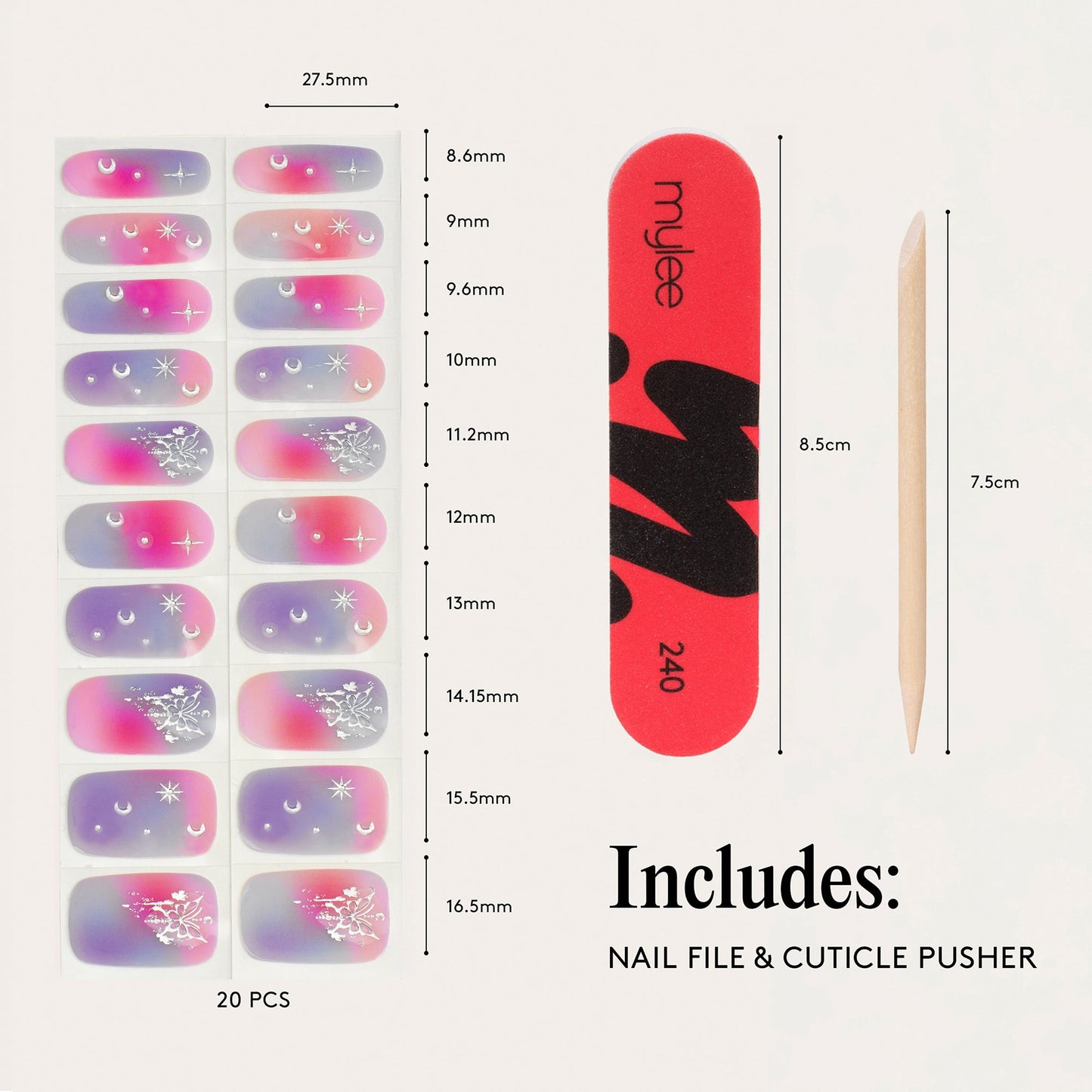 Mylee Gel Nail Wraps - Purple Haze