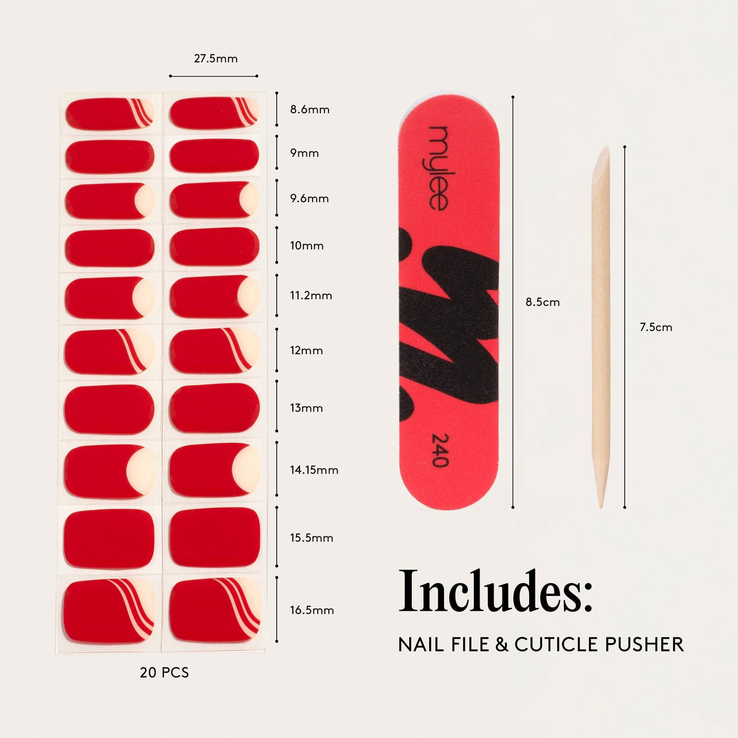 Mylee Gel Nail Wraps - Lady in Red
