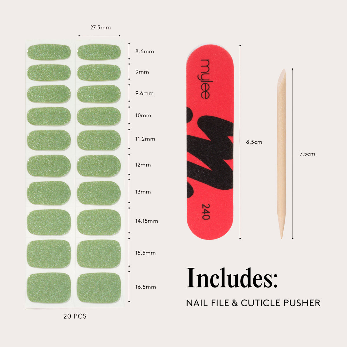 Mylee Gel Nail Wraps - Pistachio Macaron