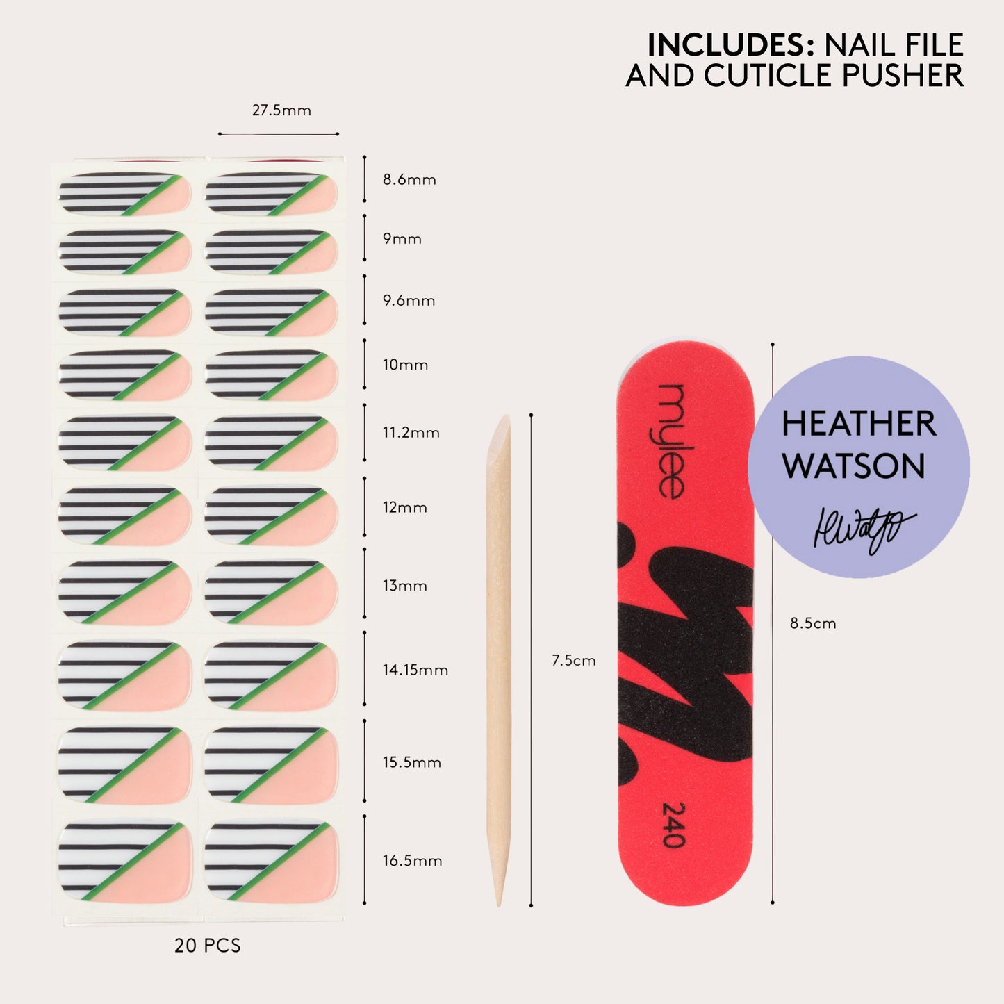 Mylee x Heather Watson Serve & Style Gel Nail Wraps