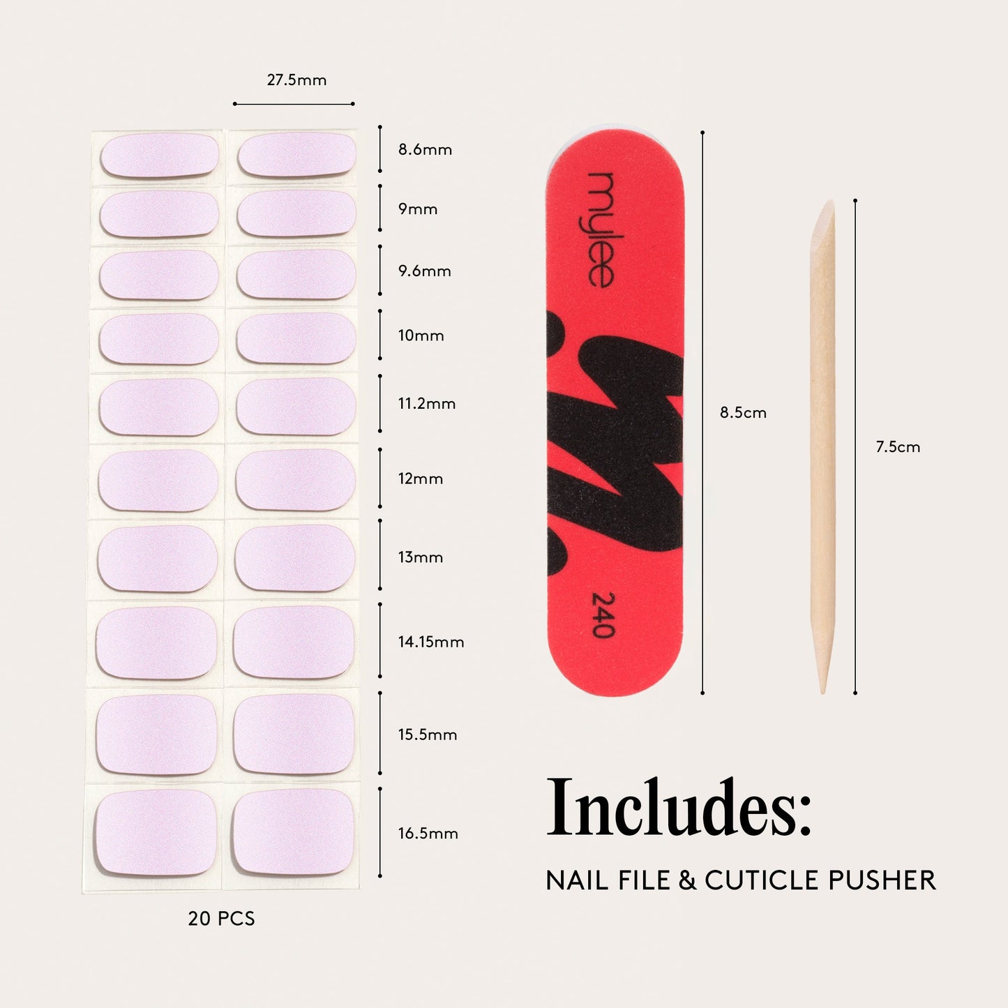 Mylee Gel Nail Wraps - Sea shell