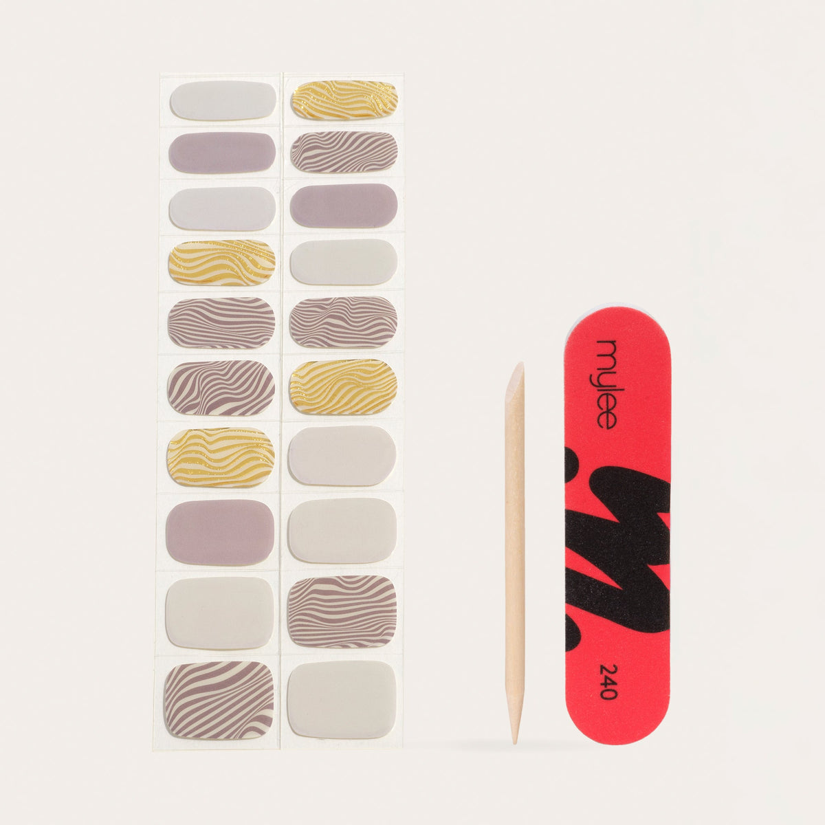 Mylee Silver Safari Gel Nail Wraps
