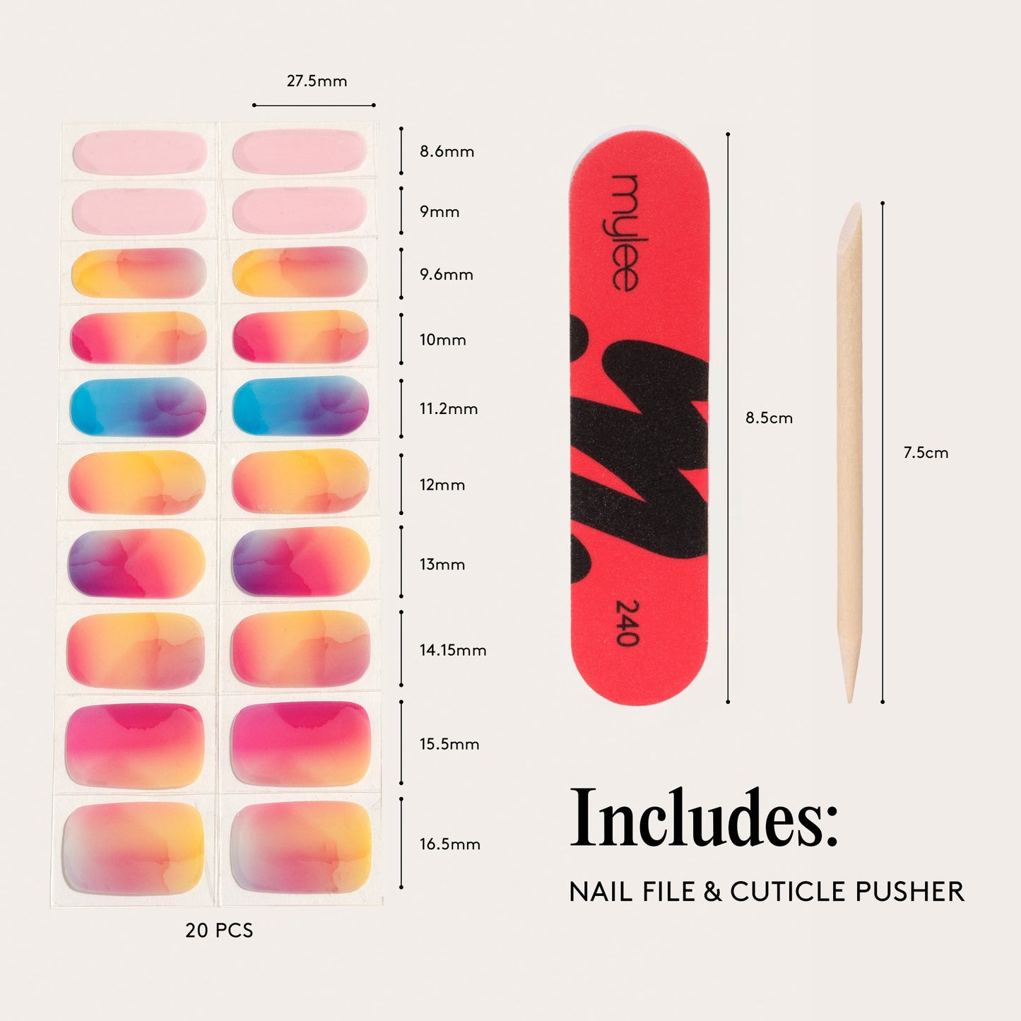 Mylee Gel Nail Wraps - Sunset Boulevard