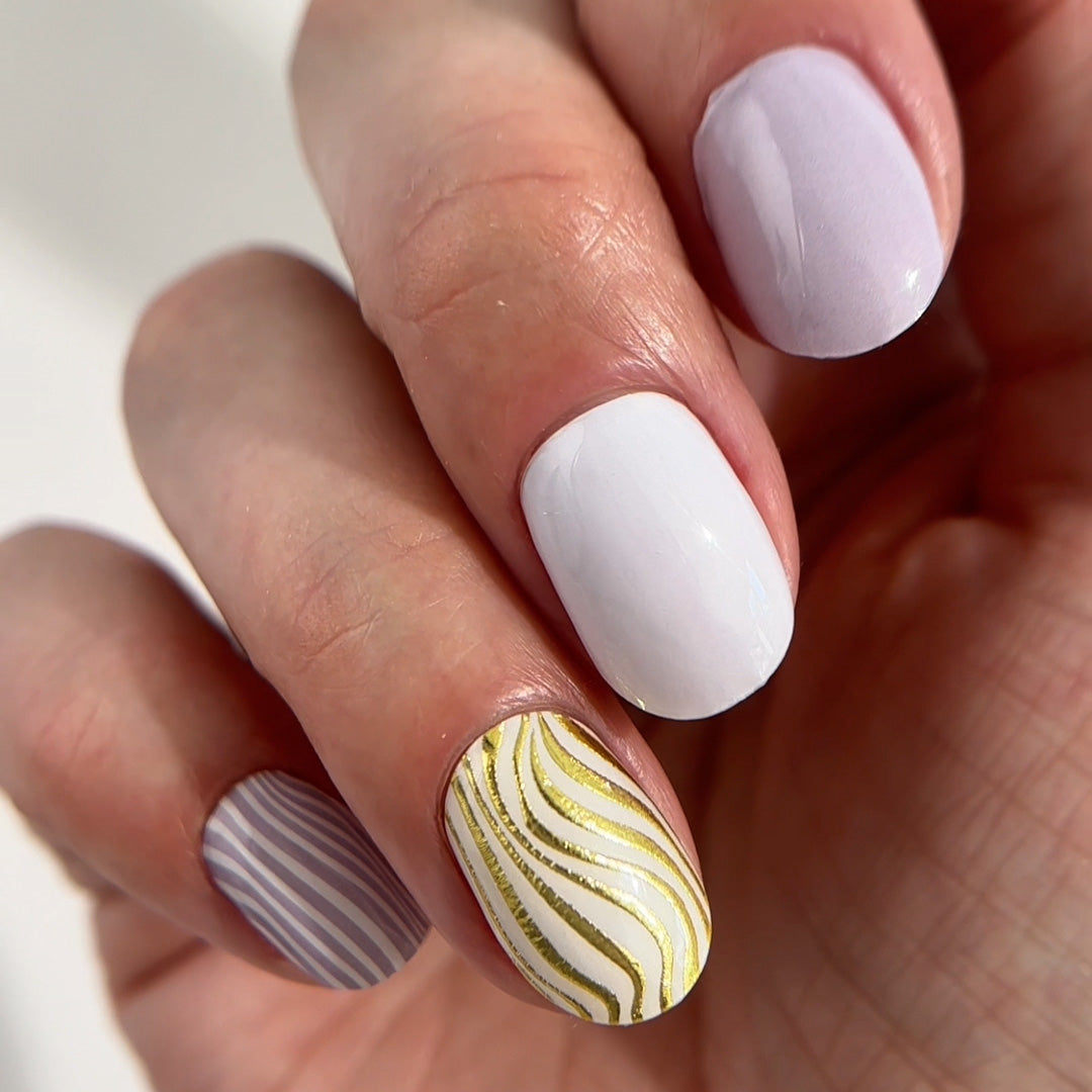 Mylee Gel Nail Wraps - Silver Safari