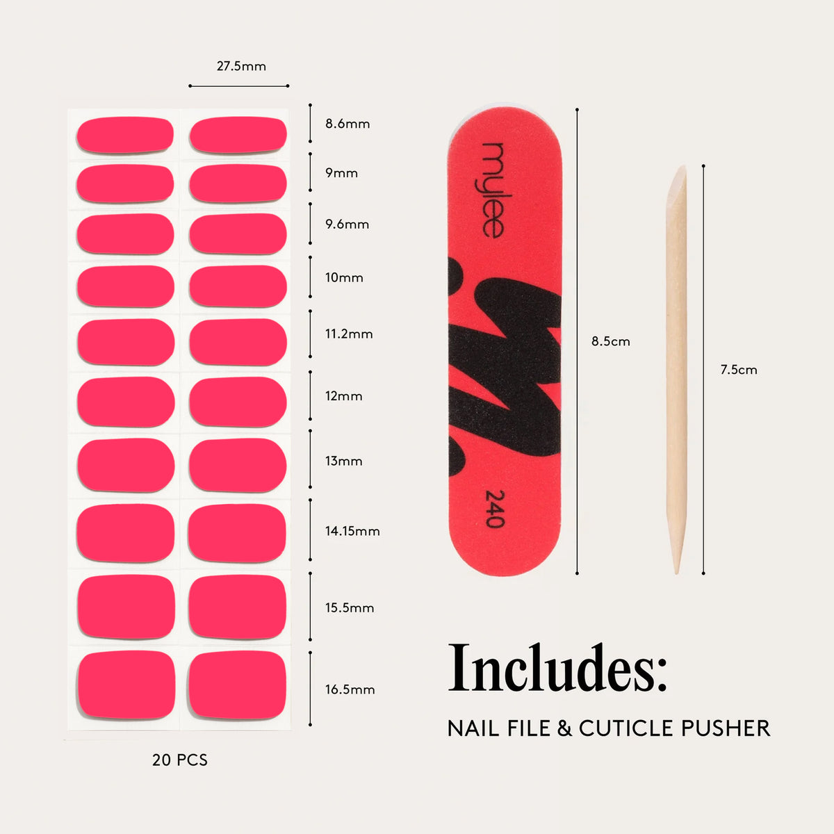 Mylee Gel Nail Wraps - Dragon Fruit