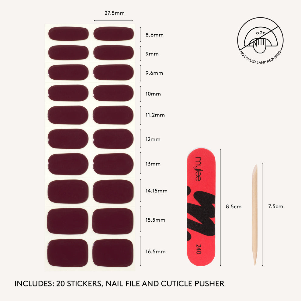 Mylee Gel Nail Wraps - House Red, Please