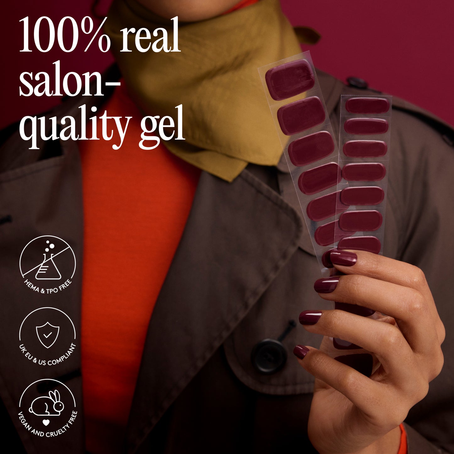 Mylee Gel Nail Wraps - House Red, Please