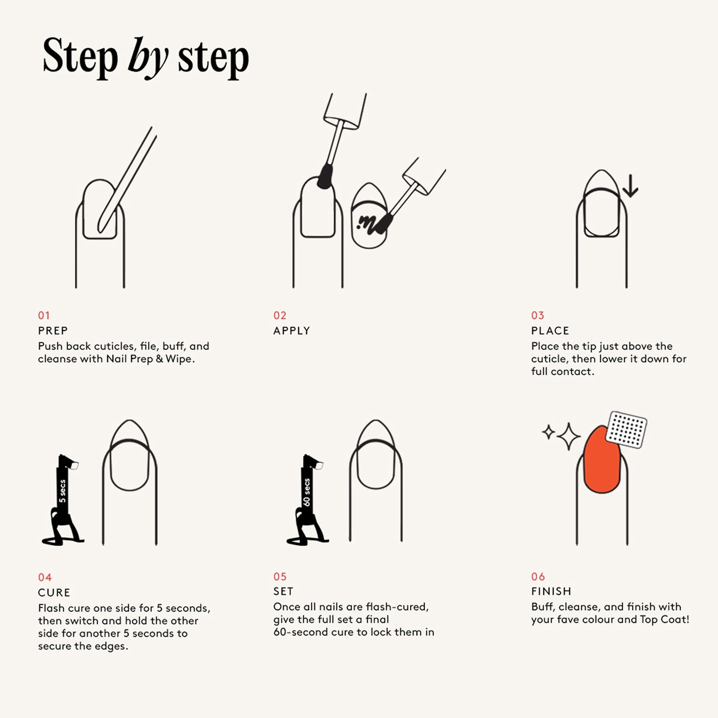 Mylee Fix 'N' Flash Tips - Extra Short Almond