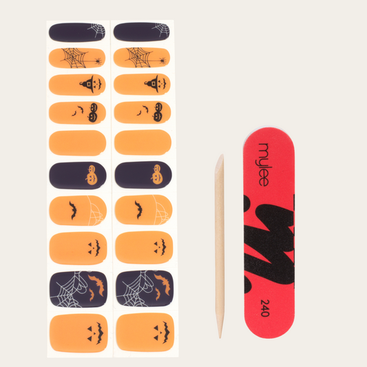 Mylee Patchwork Pumpkin Gel Nail Wraps