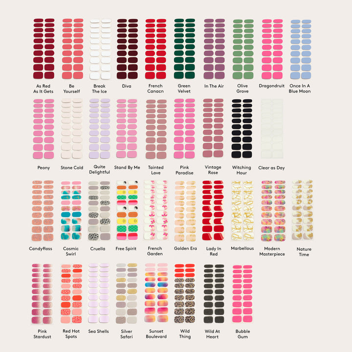Mylee Gel Nail Wraps Mega Multipack - 37 Diverse Designs for Ultimate Variety