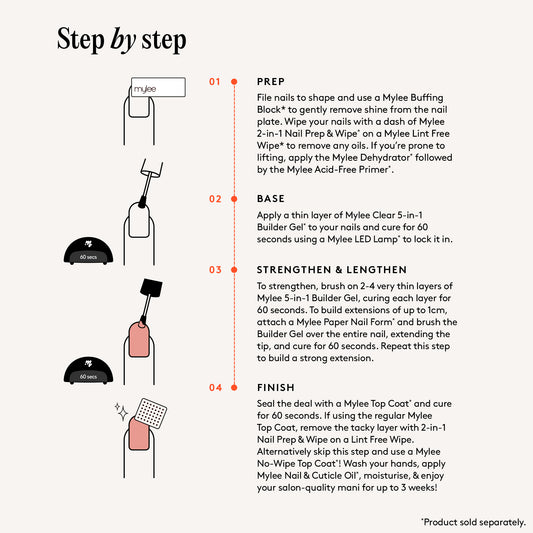 Mylee 5-in-1 Builder Gel Polish Duo - Clear & White