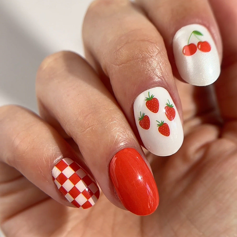 Mylee Berries & Cream Gel Nail Wraps