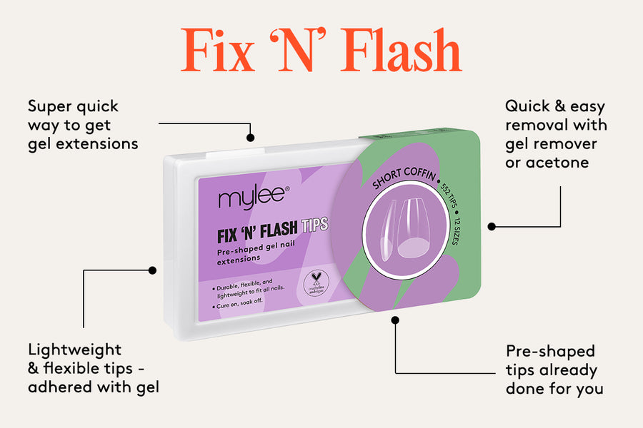 Extend your nails in a flash with these pre-shaped & flexible gel tips. No filling or faffing here.