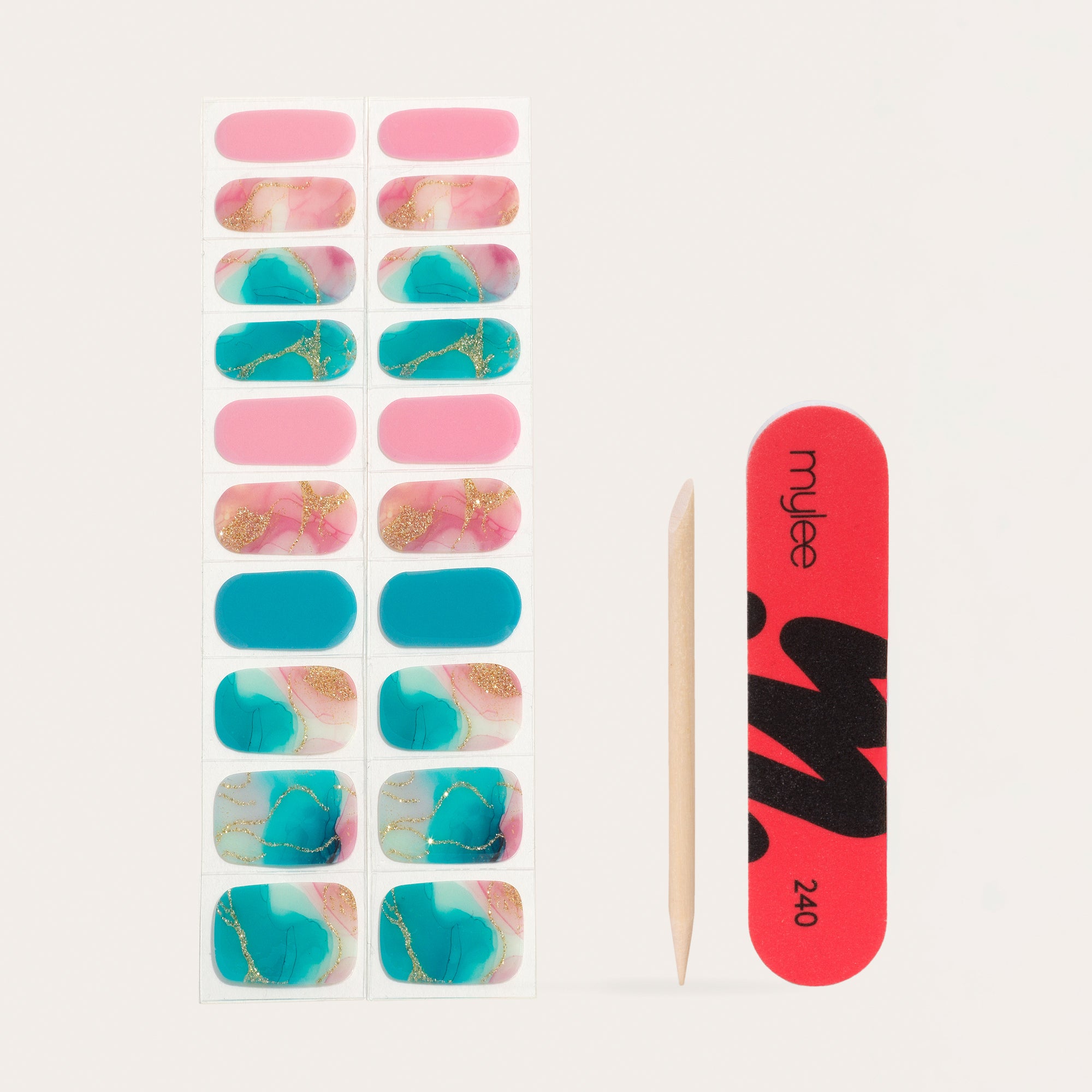 Mylee Nails Raspberry Gel Nail Wraps – Instant salon nails, no lamp needed - Mylee – Mylee