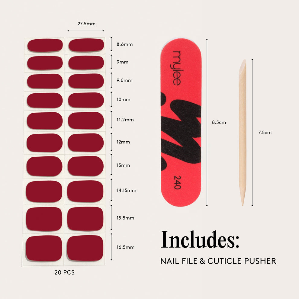 Mylee Gel Nail Wraps - As Red As It Gets