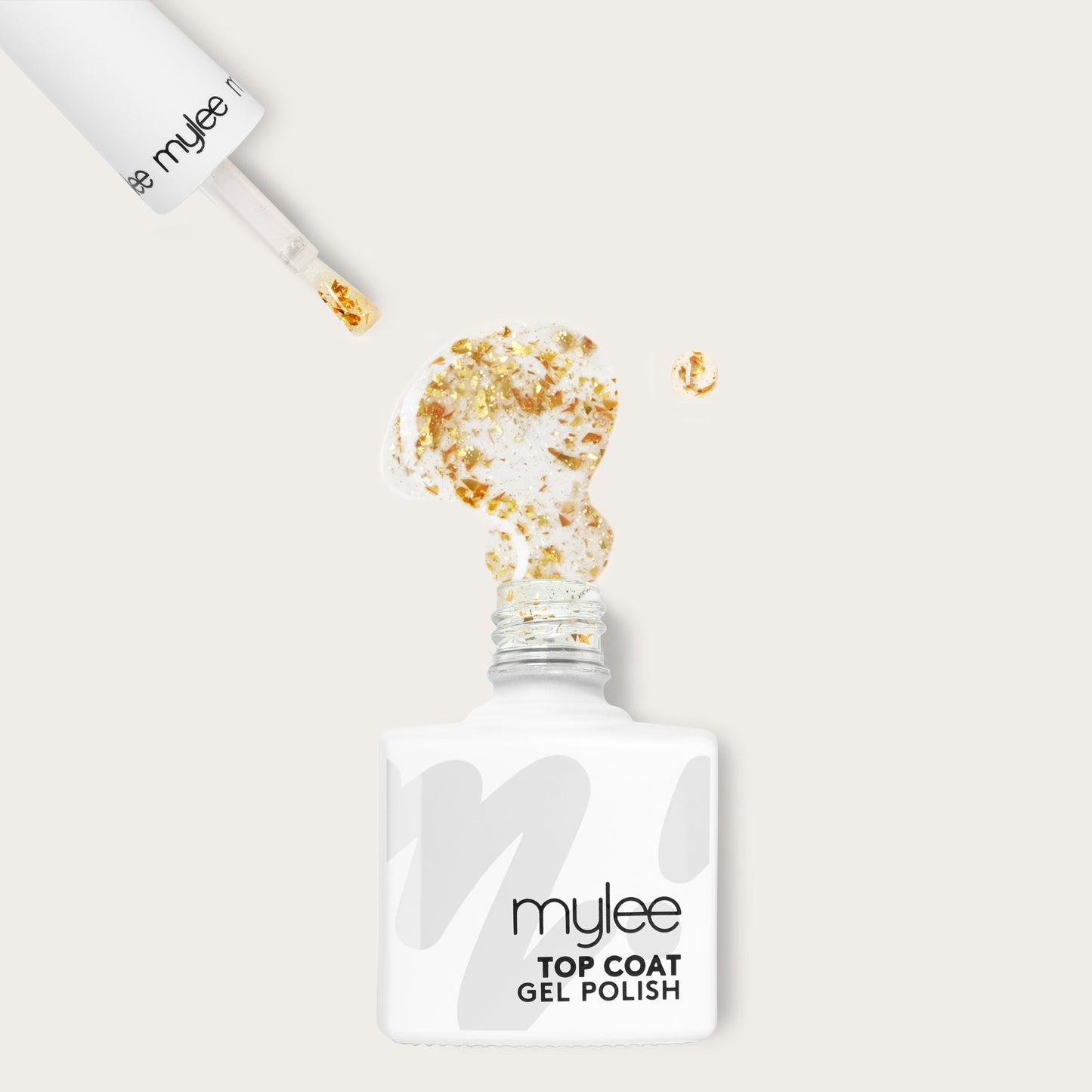Mylee Gold Flake No Wipe Top Coat Gel Nail Polish 15ml
