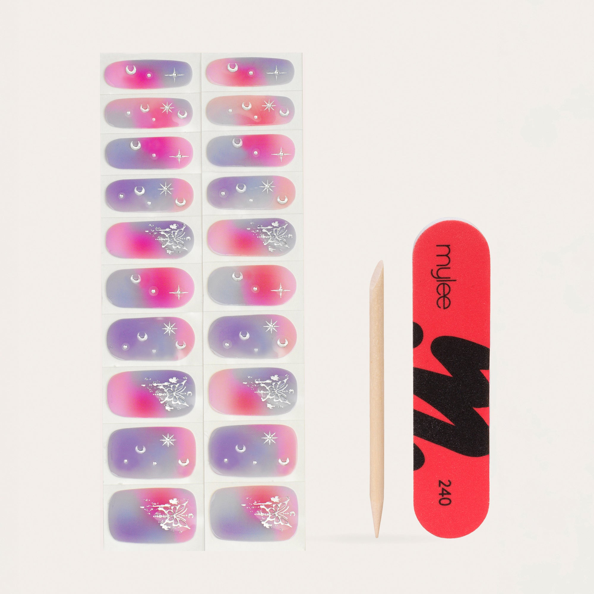 Mylee Nails Raspberry Gel Nail Wraps – Instant salon nails, no lamp needed - Mylee – Mylee