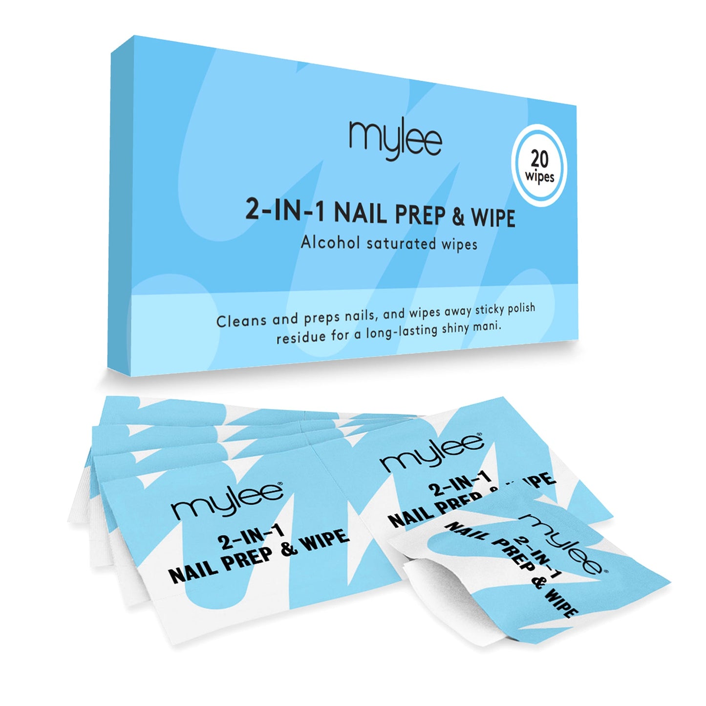 Mylee 2-in-1 Nail Prep & Wipe Wipes – 20 Pack