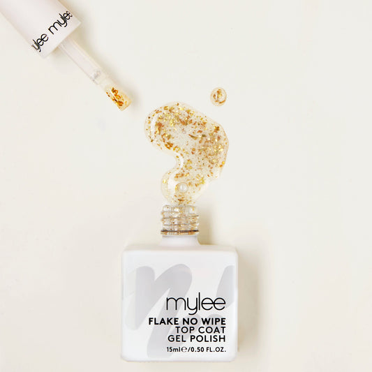 Mylee Gold Flake No Wipe Top Coat Gel Polish 15ml