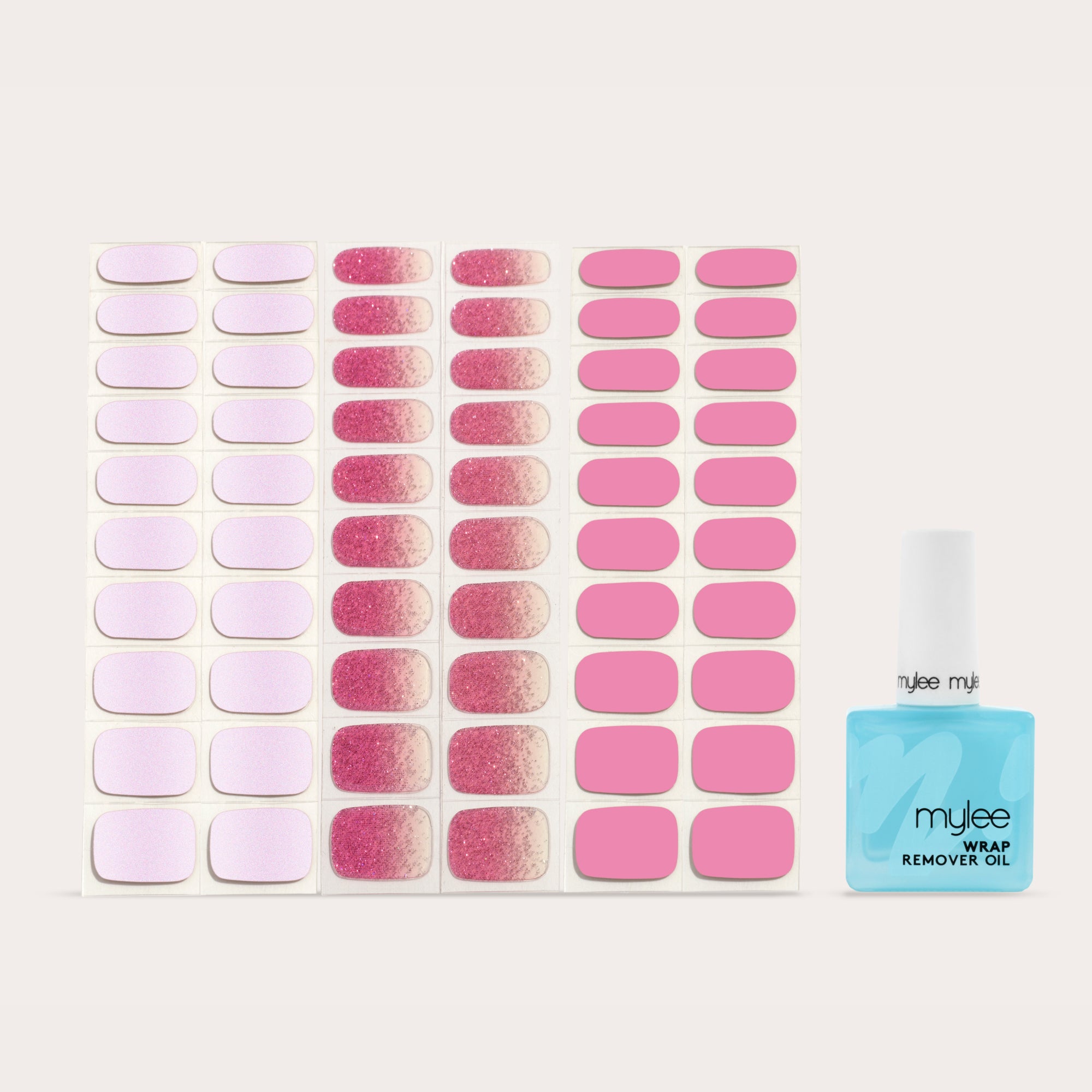 Mylee Nails Raspberry Gel Nail Wraps – Instant salon nails, no lamp needed - Mylee – Mylee