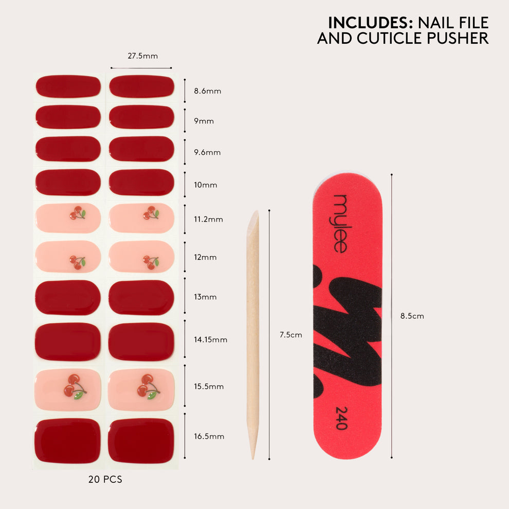 Mylee Gel Nail Wraps - Cherry-Picked