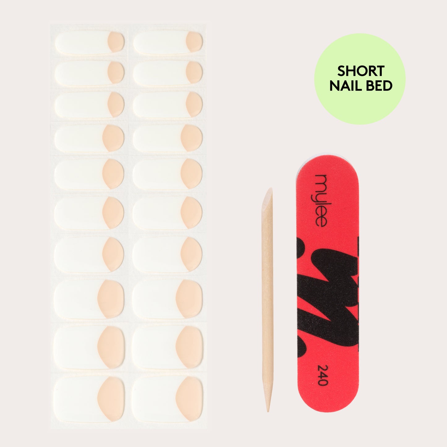 Mylee Gel Nail Wraps - Short Nail Bed French