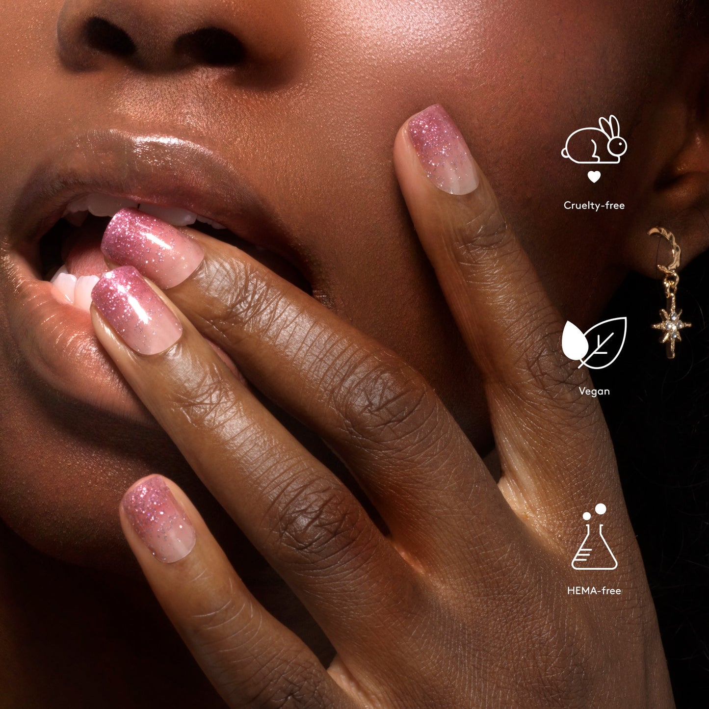 Mylee Pink Stardust Gel Nail Wraps