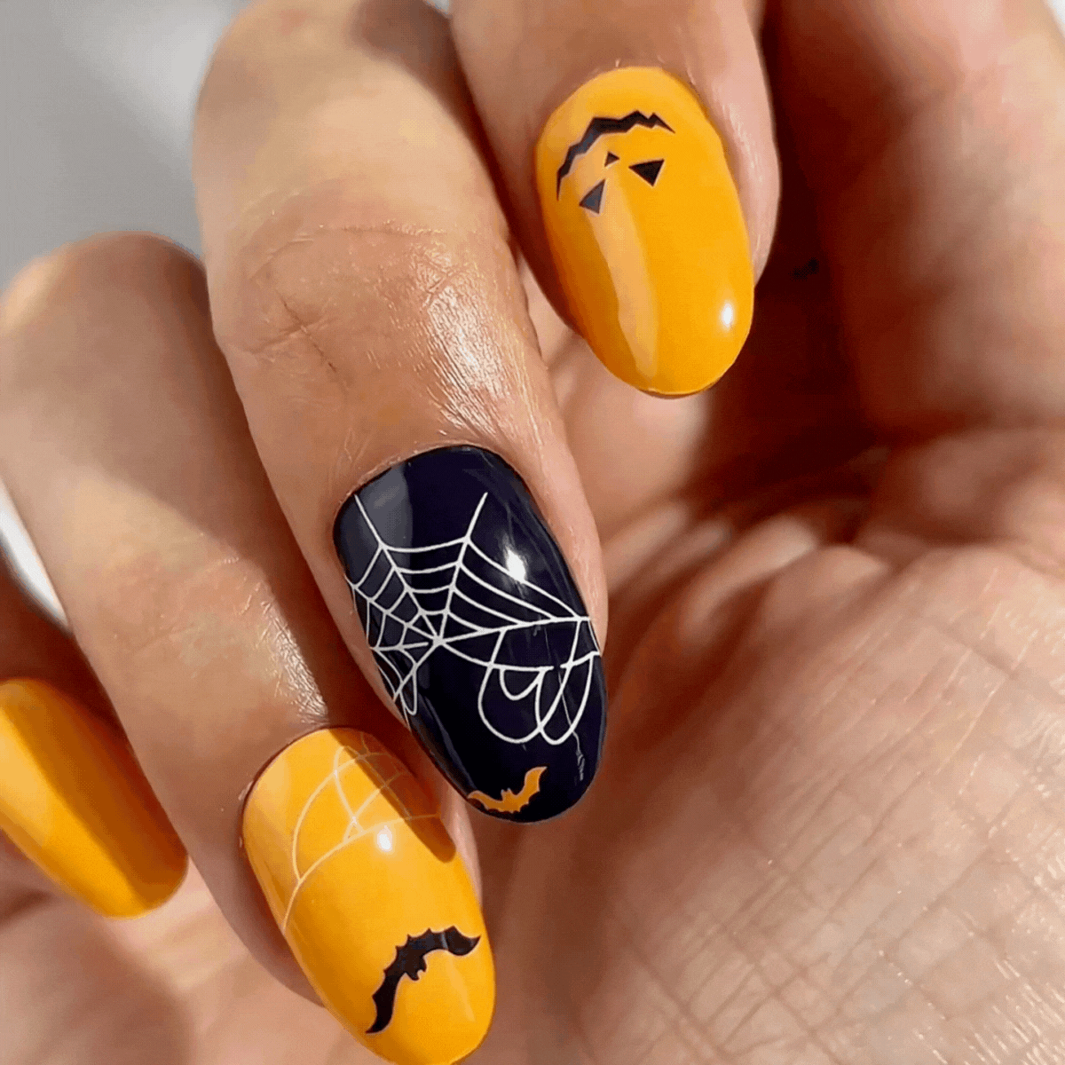 Mylee Patchwork Pumpkin Gel Nail Wraps