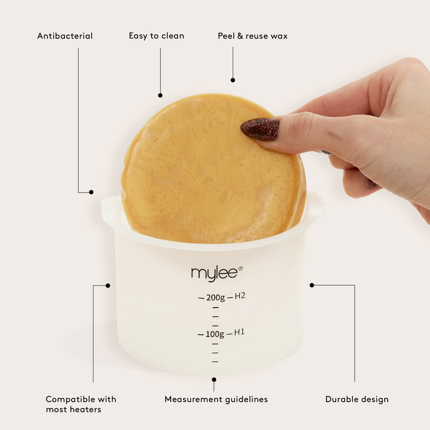 Mylee Wax Heater Silicone Jar