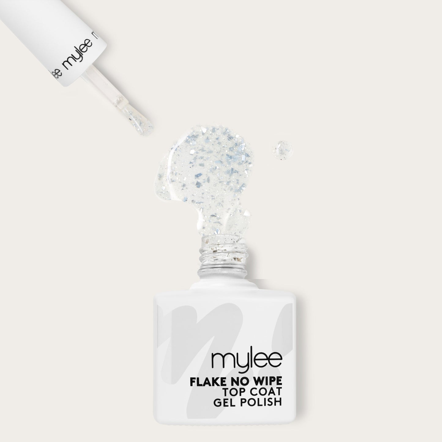 Mylee Silver Flake No Wipe Top Coat Gel Nail Polish 15ml