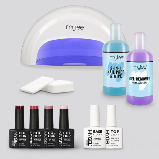 Mylee White Convex Curing Lamp Kit w/ Gel Nail Polish Essentials (Worth £122)